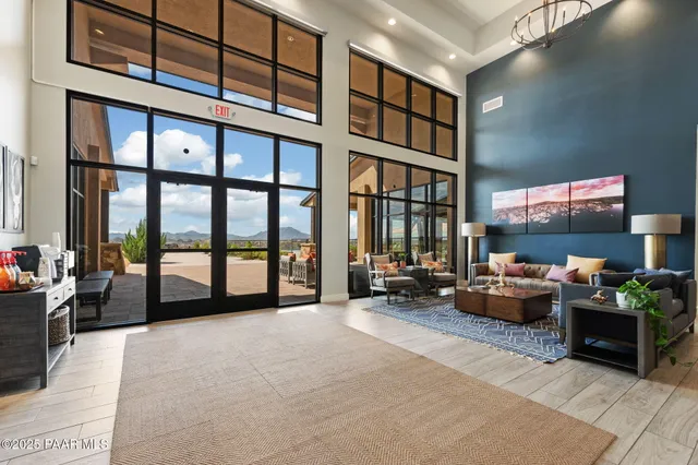 a view of a terrace with outdoor seating