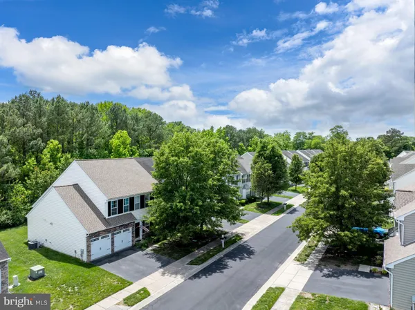 a aerial view of a house with garden