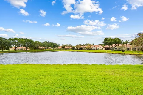a view of a lake with houses
