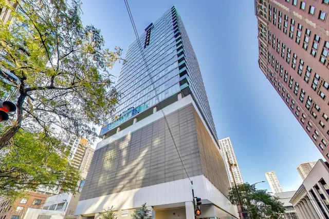 a view of a building from a balcony