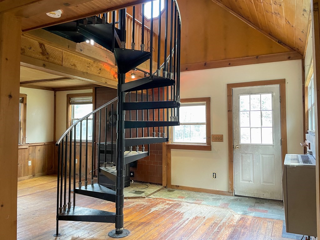 1430 Old Rte 9 Windsor, MA 01270 - Photo 6 of 14 a view of staircase with white walls and windows