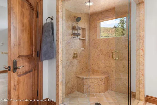 a bathroom with a shower