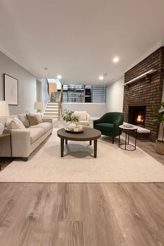 a living room with furniture and a couch