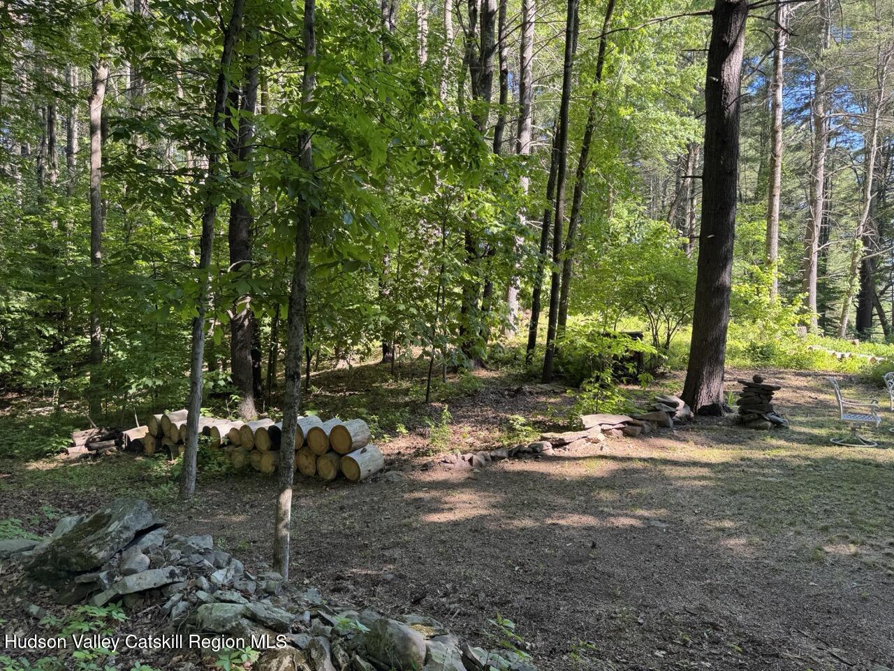 177 Webber Road Earlton, NY 12058 - Photo 27 of 50 a backyard of a house with lots of green space and fountain