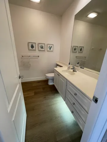 a bathroom with a sink and mirror