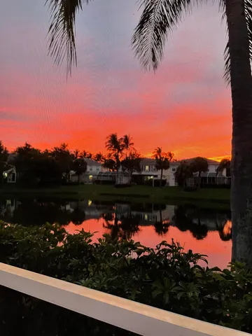 a view of lake from a balcony
