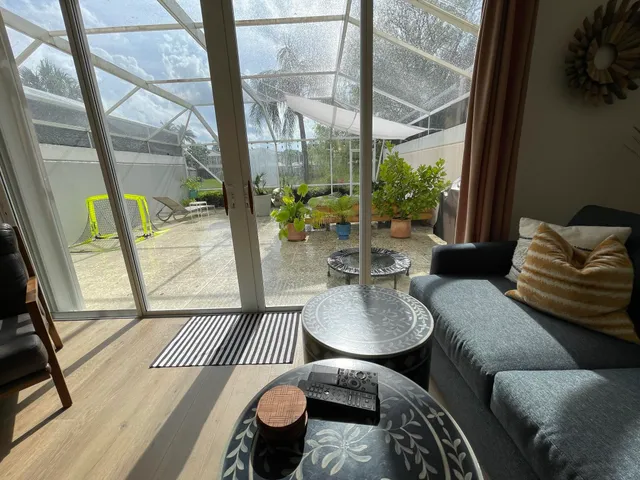 a outdoor living space with furniture