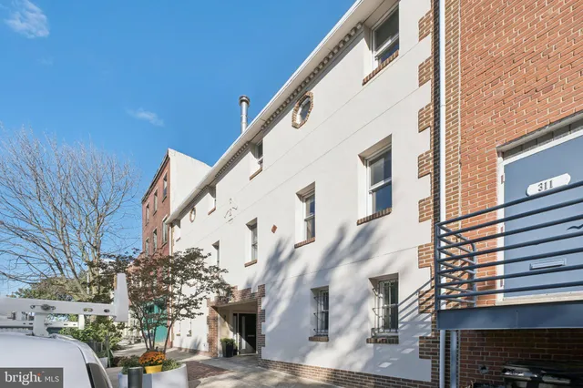a view of a building with many windows