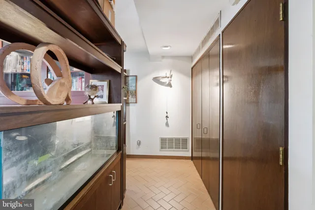 a view of a hallway with entryway