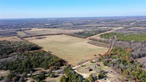 an aerial view of a house