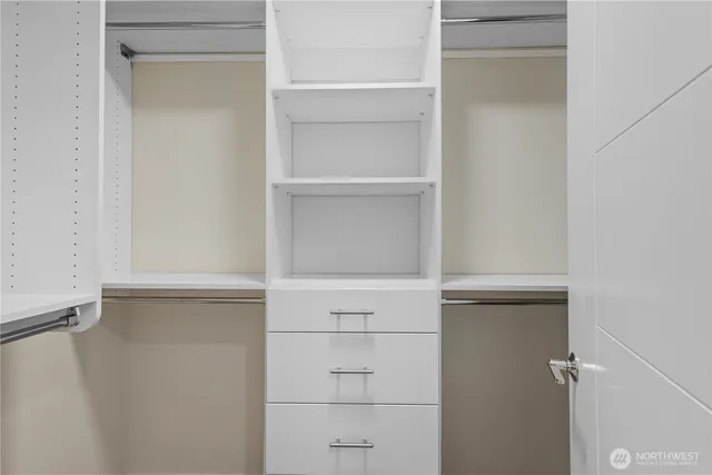 a close view of closet