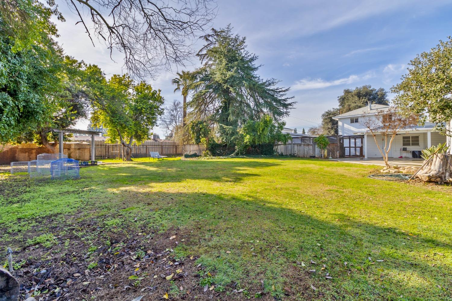 5856 East Park Cir Drive Fresno, CA 93727 - Photo 43 of 47 a view of a swimming pool with a lawn chairs and a big yard