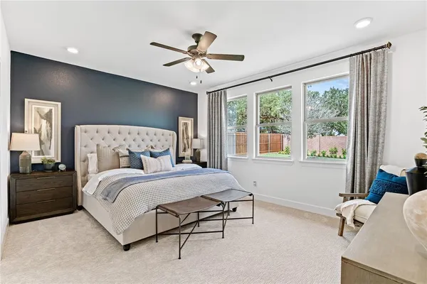 a view of a lake with a building in the background