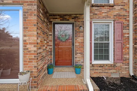 a front view of a house with a window