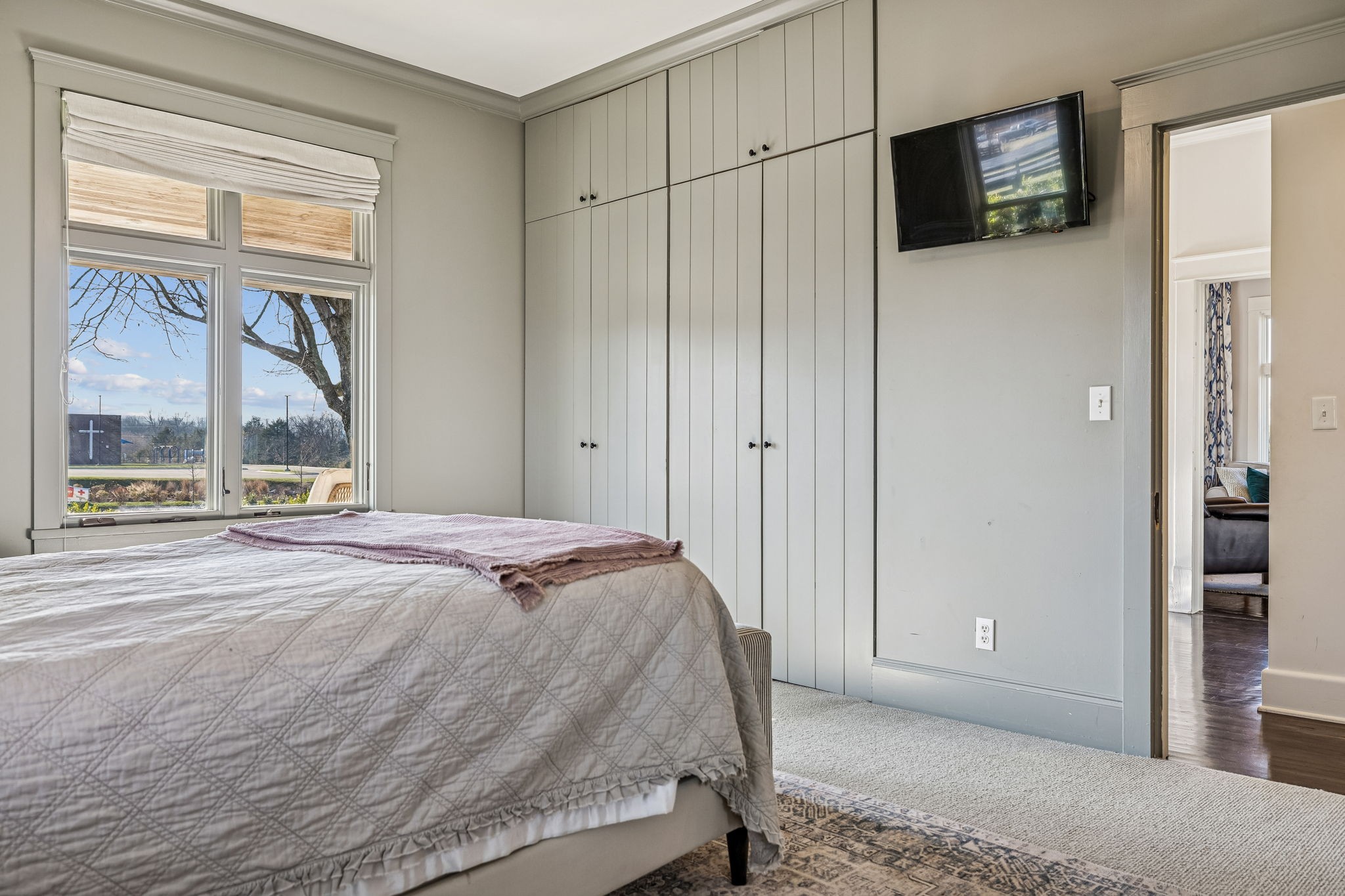 6320 Arno Road Franklin, TN 37064 - Photo 19 of 49 a bedroom with a bed window and a television