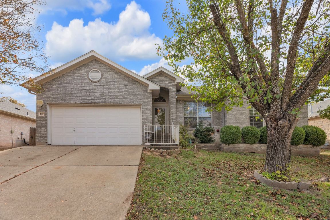 2317 Chestnut Path Round Rock, TX 78664 - Photo 2 of 36 Ranch-style home with driveway, brick siding, and an attached garage