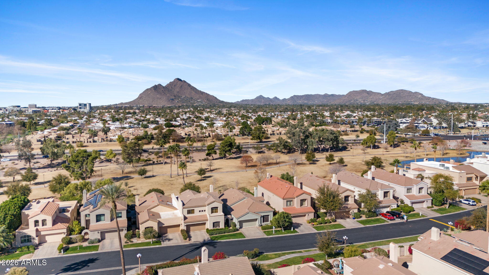 8100 East Camelback Road, Unit 43 Scottsdale, AZ 85251 - Photo 52 of 52 an aerial view of residential building and street