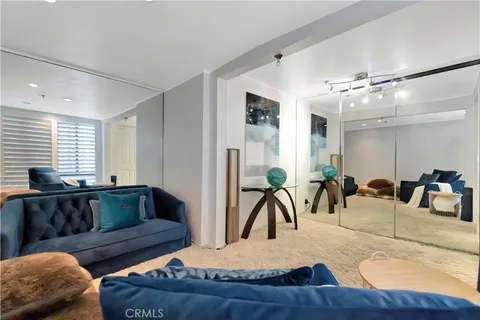 a view of a furniture in a room