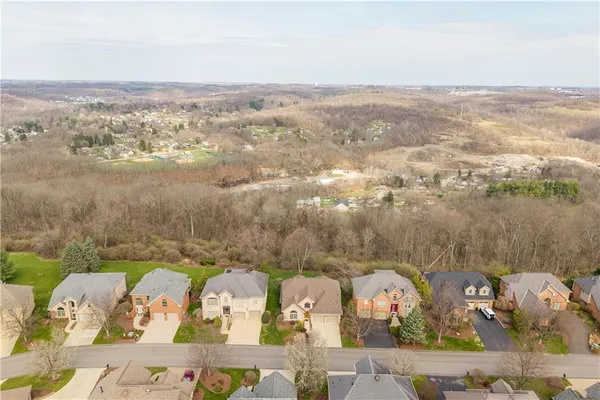 a view of a lake with houses