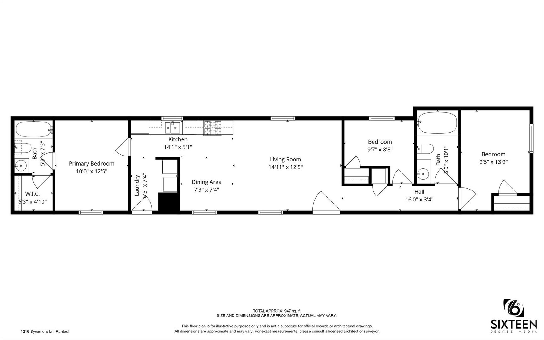 1216 Sycamore Lane Rantoul, IL 61866 - Photo 26 of 26 a picture of a floor plan