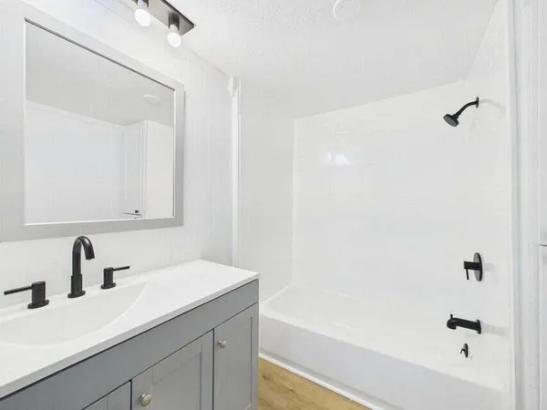 a bathroom with a sink and a bathtub