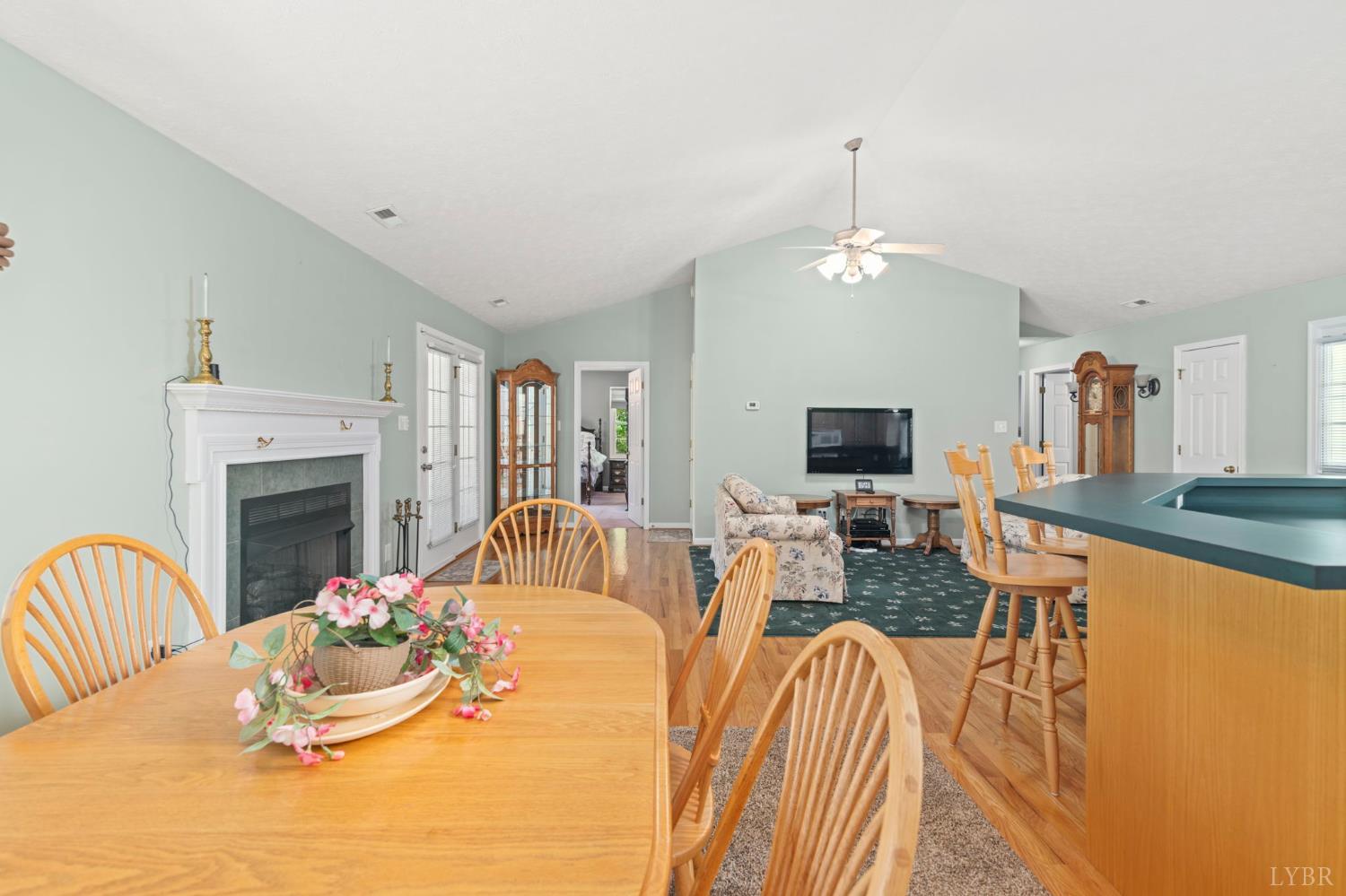 298 Braxton Ridge Road Amherst, VA 24521 - Photo 19 of 65 a living room with fireplace furniture and a flat screen tv