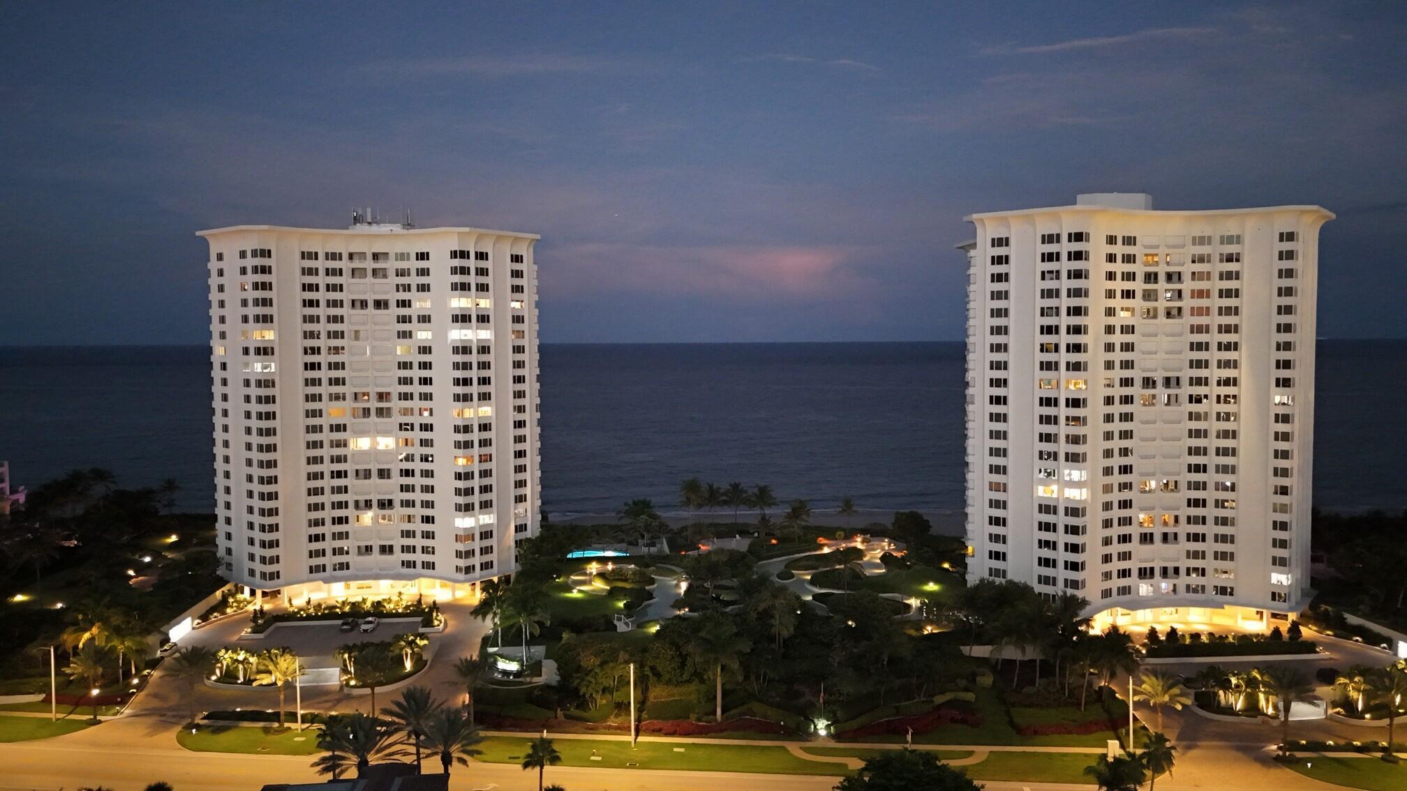 500 South Ocean Boulevard, Unit 1009 Boca Raton, FL 33432 - Photo 49 of 57 Aerial View at Dusk