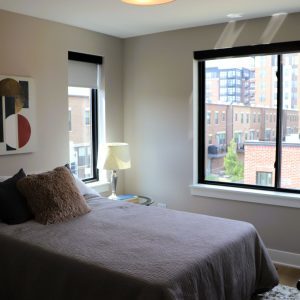 322 South School Street, Unit 322 Mount Prospect, IL 60056 - Photo 4 of 10 a bedroom with a bed and a large window