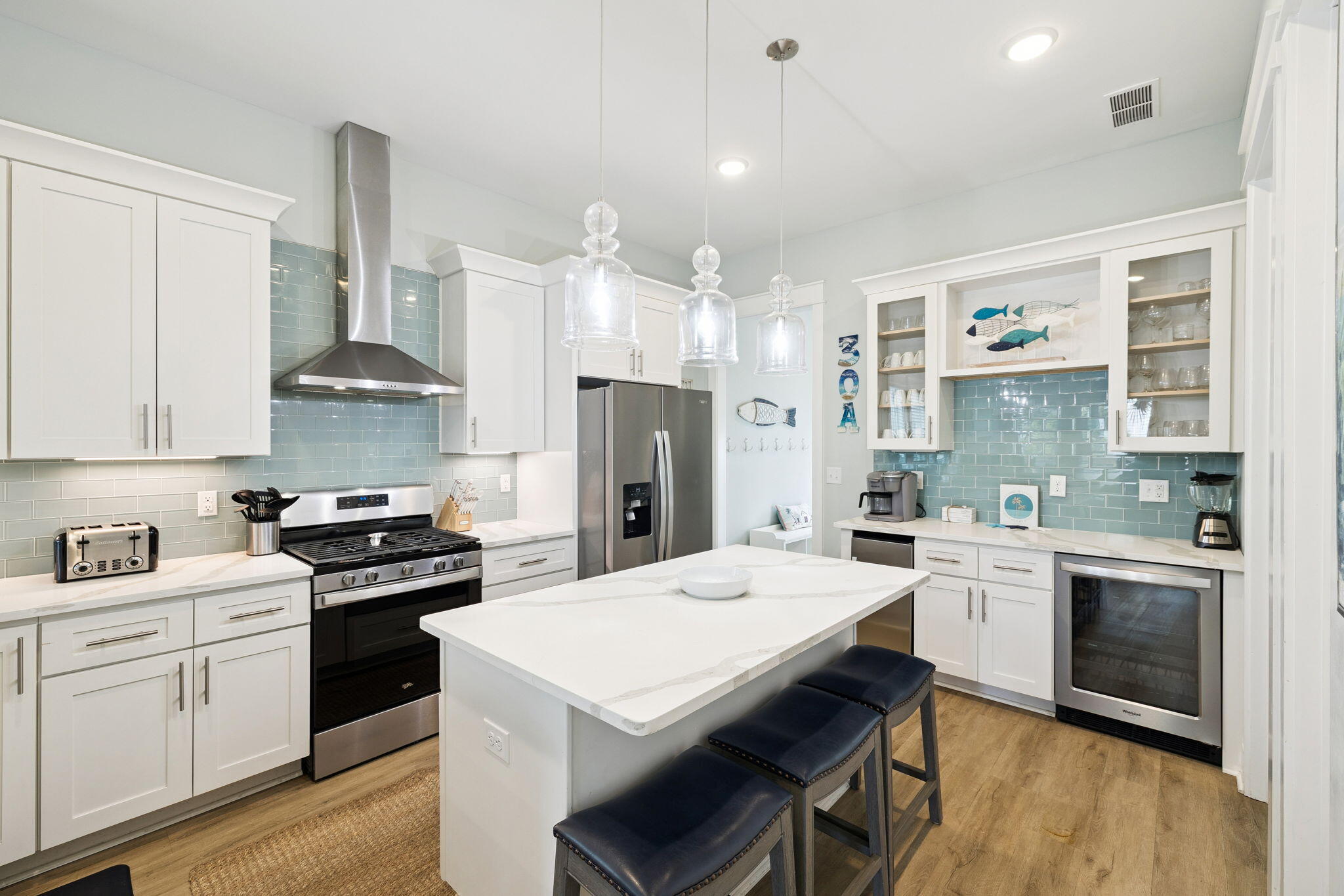 345 Dolphin Drive Santa Rosa Beach, FL 32459 - Photo 19 of 73 a kitchen with a white stove top oven and refrigerator