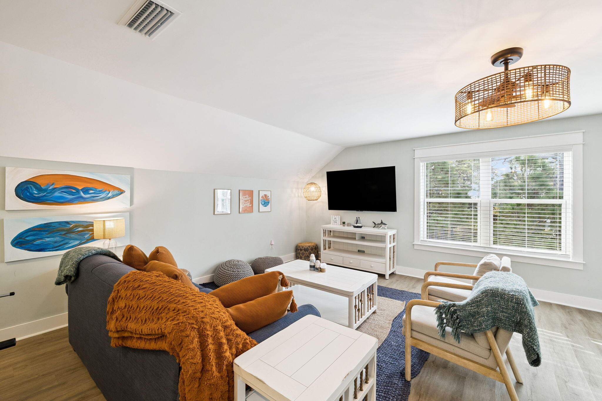 345 Dolphin Drive Santa Rosa Beach, FL 32459 - Photo 40 of 73 a living room with furniture and a flat screen tv