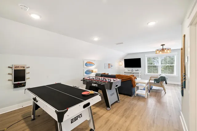 a view of outdoor space with seating area and trees