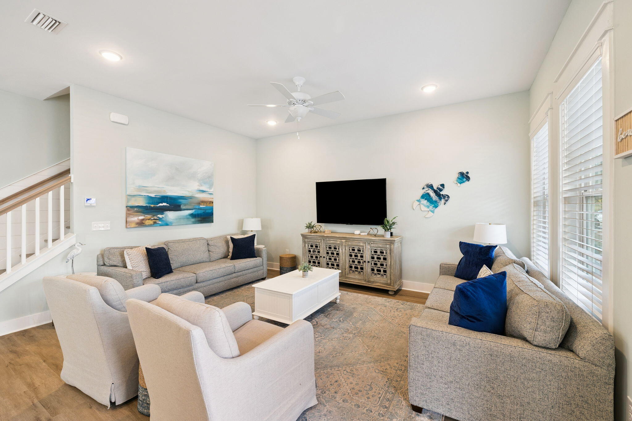 345 Dolphin Drive Santa Rosa Beach, FL 32459 - Photo 8 of 73 a living room with furniture and a flat screen tv