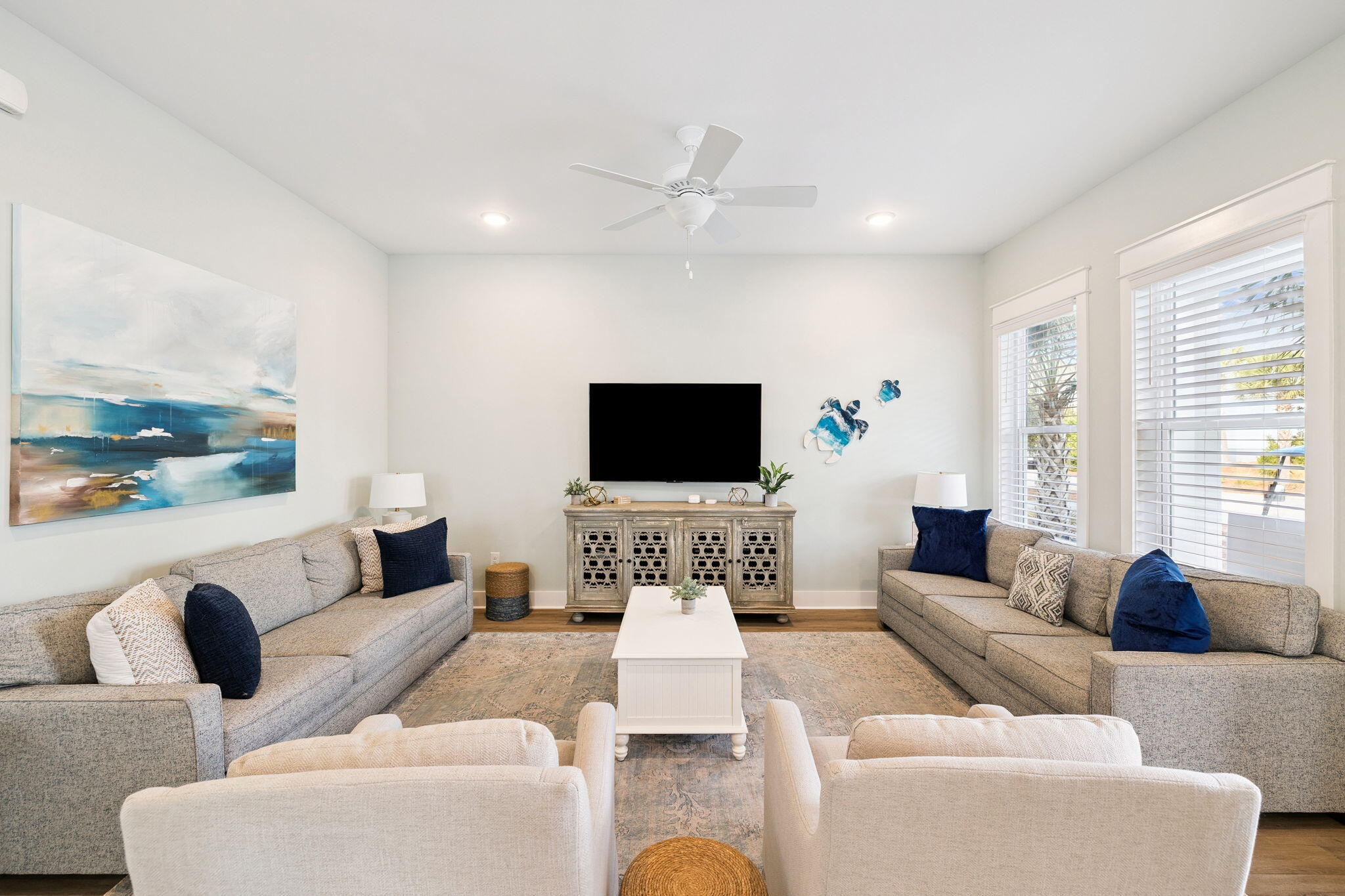 345 Dolphin Drive Santa Rosa Beach, FL 32459 - Photo 9 of 73 a living room with furniture and a flat screen tv