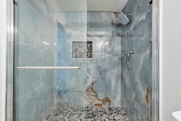 a bathroom with a shower