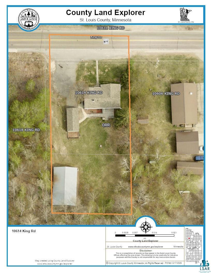 10614 Moose Lake Road Orr, MN 55771 - Photo 43 of 44 County Land Explorer Map. Displaying an aerial representation of the property and its boundaries