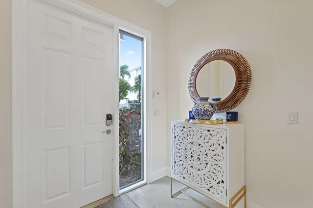 a view of a hallway with entryway