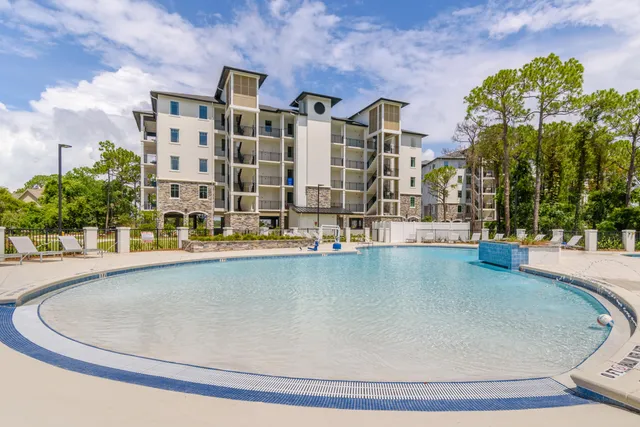 a view of building with yard