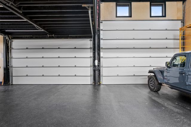 a view of a car in garage