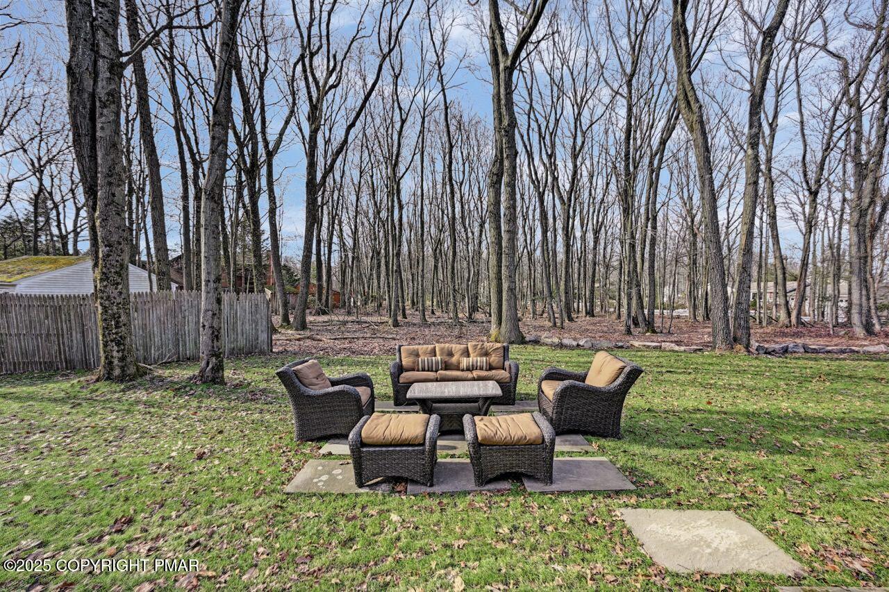205 Winona Road Mount Pocono, PA 18344 - Photo 46 of 47 a view of patio with couches and a fire pit