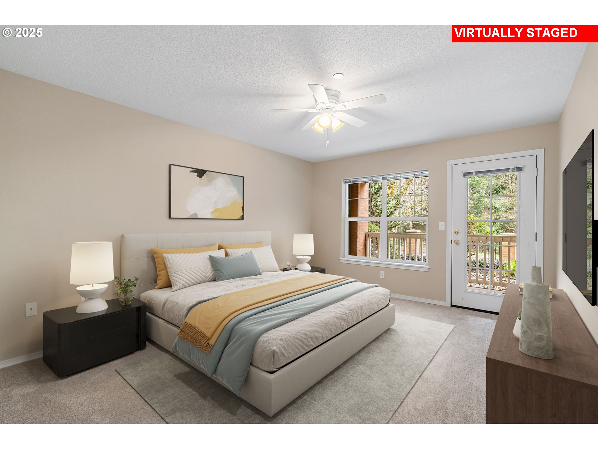 30406 Southwest Ruth Street, Unit 78 Wilsonville, OR 97070 - Photo 25 of 45 a bedroom with a large bed and a large window