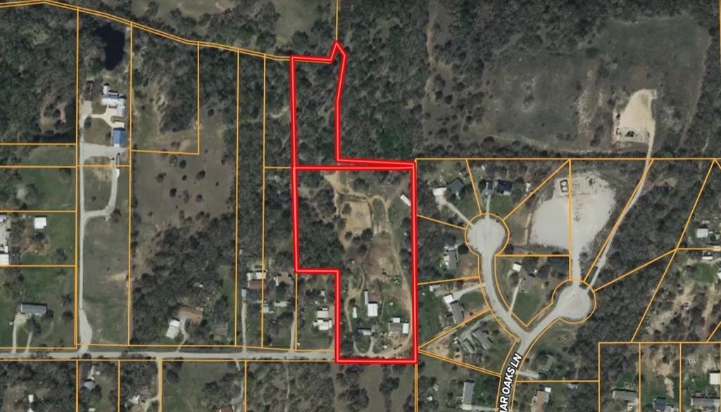 319 County Road 4868 Azle, TX 76020 - Photo 2 of 22 Aerial map of property and surrounding area with property parcel outlined