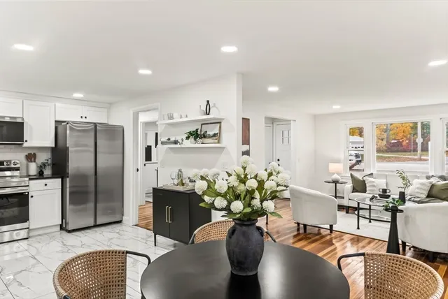 a living room with furniture