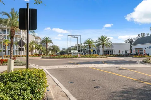 a front view of a building with a street