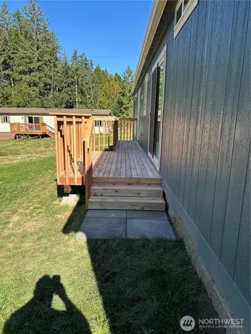 a view of a deck