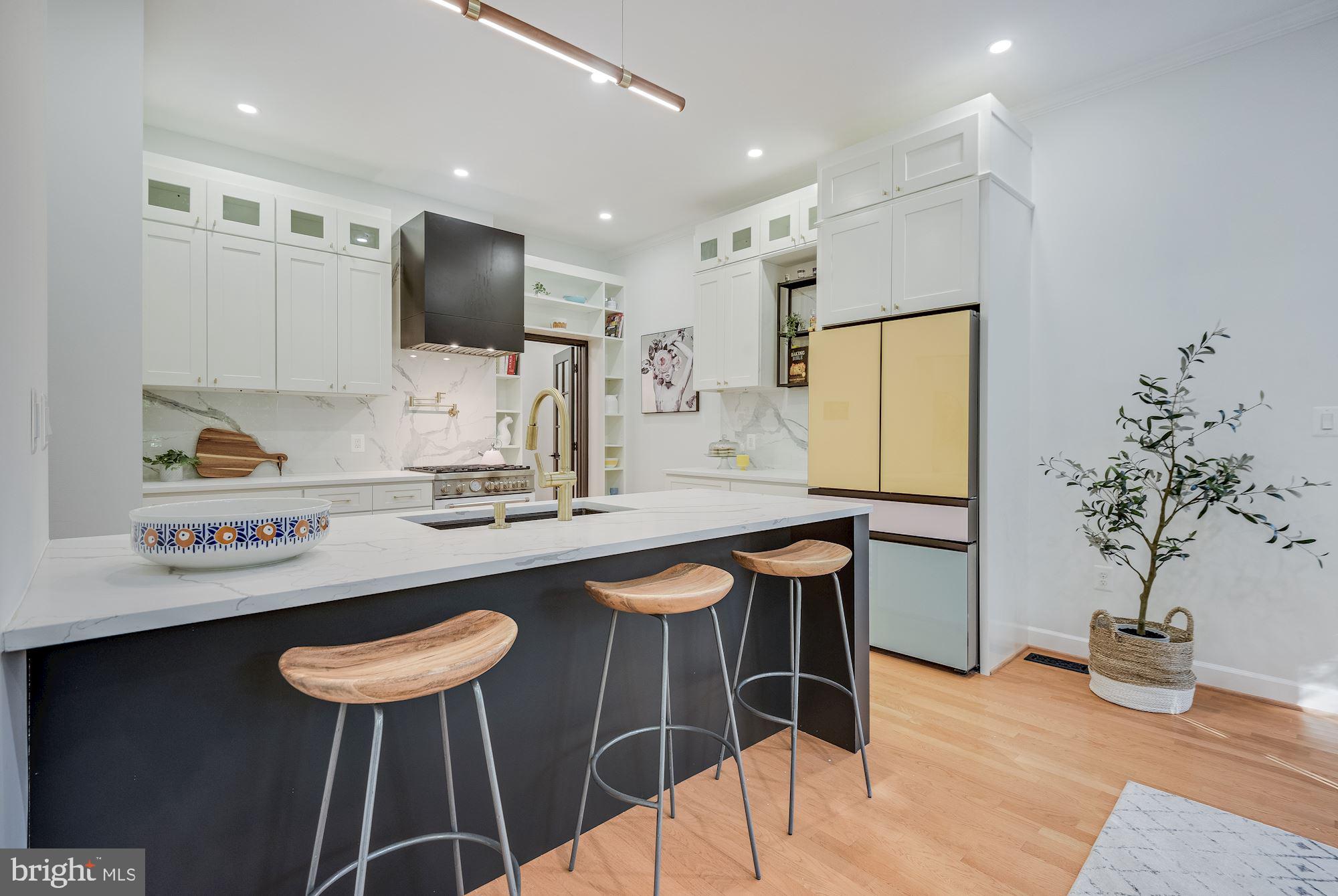 17 Ritchie Avenue Silver Spring, MD 20910 - Photo 8 of 38 Island seating. Custom refrigerator.