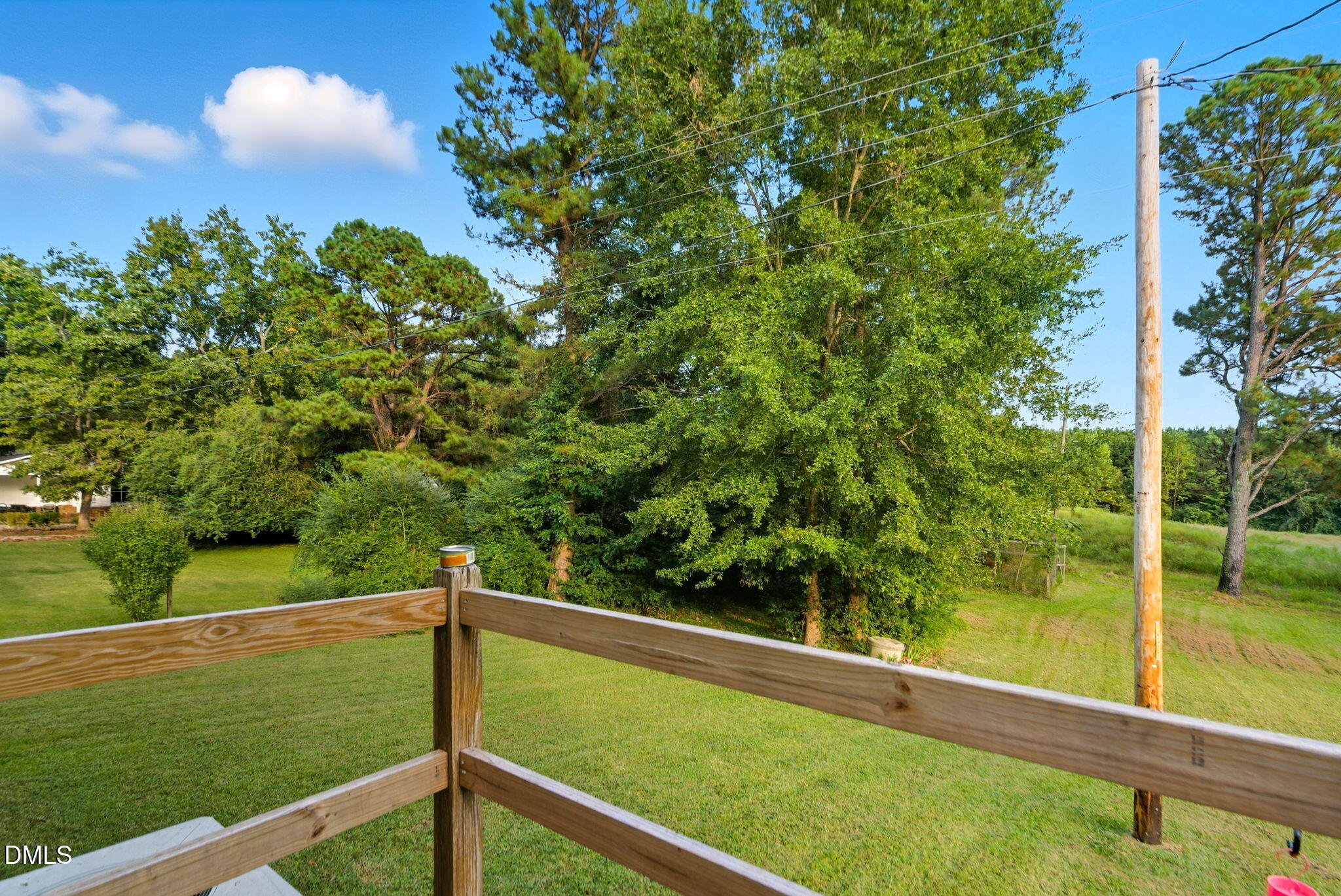 1412 Parks Village Road Zebulon, NC 27597 - Photo 31 of 40 a view of a back yard from a balcony