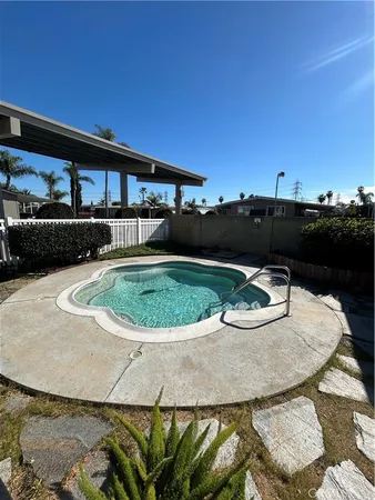 an outdoor view with patio