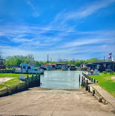 a view of a lake with a city