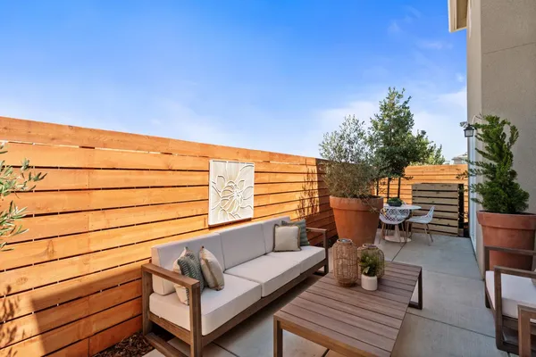a view of a outdoor seating area