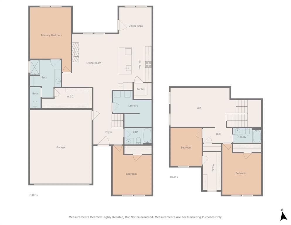 752 Amelia Court Pilot Point, TX 76258 - Photo 35 of 35 view of a kitchen with refrigerator and washer